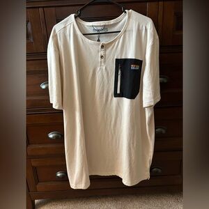 Avalanche Cream and Black Short Sleeve Tee